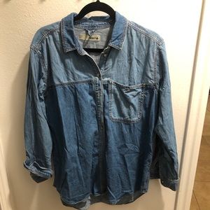 Topshop Oversized Moto Denim shirt